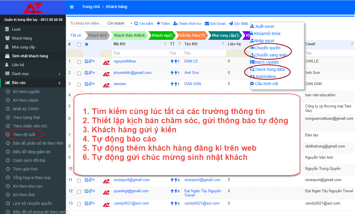 Quản trị chi tiết khách hàng và nhà cung cấp với phần mềm quản lý bán hàng AZ POS